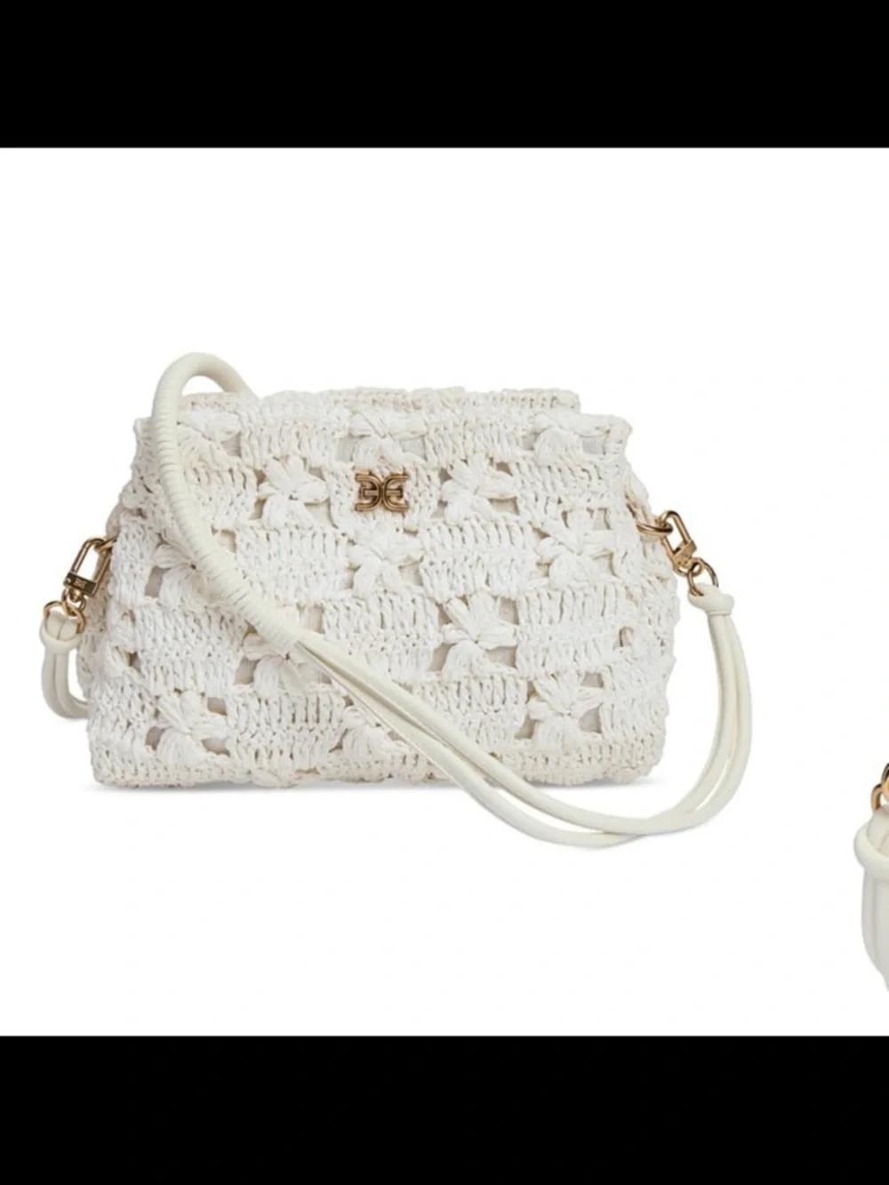 NWT sam Edelman Layla floral raffia crochet shoulder bag